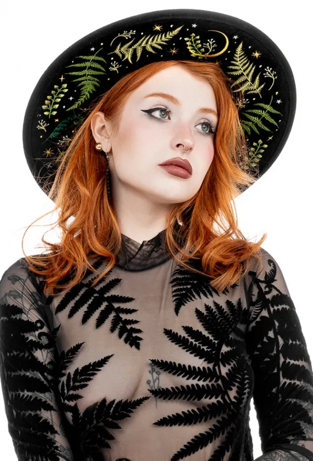 Restyle HERBAL HAT with fern embroidery