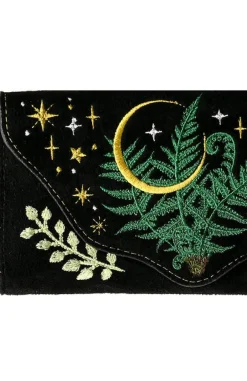 Restyle HERBAL WALLET embroidered oblong wallet with fern