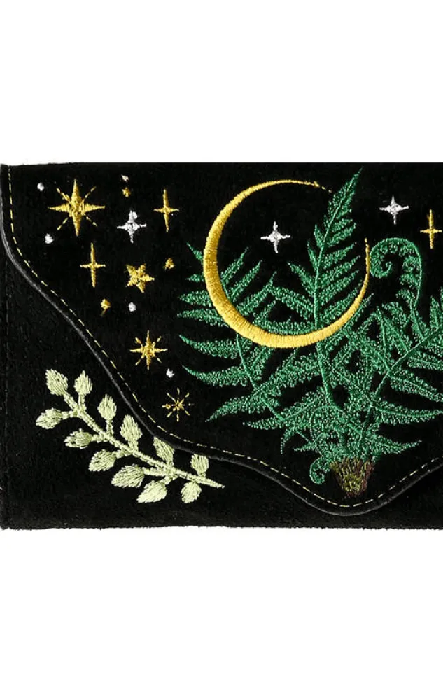 Restyle HERBAL WALLET embroidered oblong wallet with fern