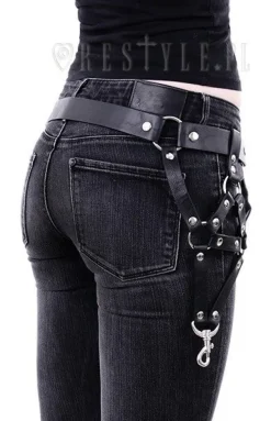 Restyle Hips belt gothic accessory, harness, O-rings 