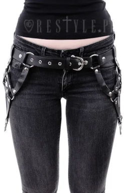 Restyle Hips belt gothic accessory, harness, O-rings 