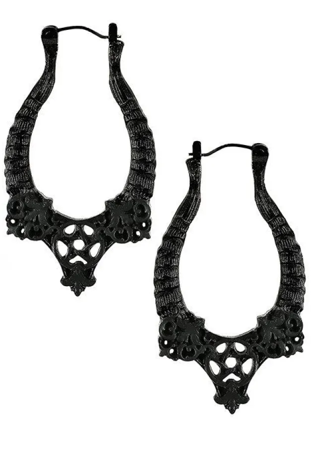 Restyle Horns Earrings Black