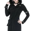 Restyle Long asymmetric Black Hecate Draped Hoodie