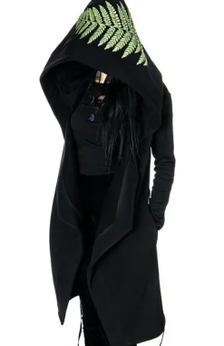 Restyle Long, gothic Fern Hoodie with oversized hood "FOREST WITCH"