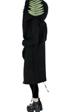 Restyle Long, gothic Fern Hoodie with oversized hood 