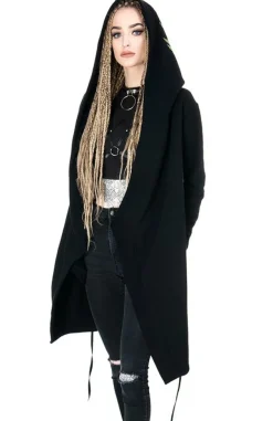 Restyle Long, gothic Fern Hoodie with oversized hood 