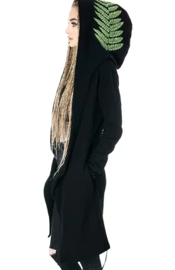 Restyle Long, gothic Fern Hoodie with oversized hood 