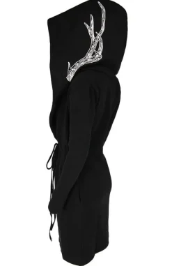 Restyle Long, gothic Into the Wild Hoodie with oversized hood and antlers