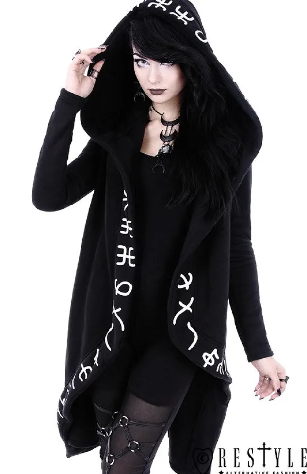 Restyle Long, Runic jacket with oversized hood "RUNES HOODIE"