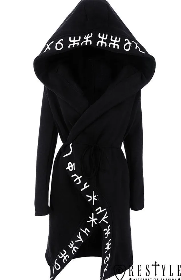 Restyle Long, Runic jacket with oversized hood "RUNES HOODIE"