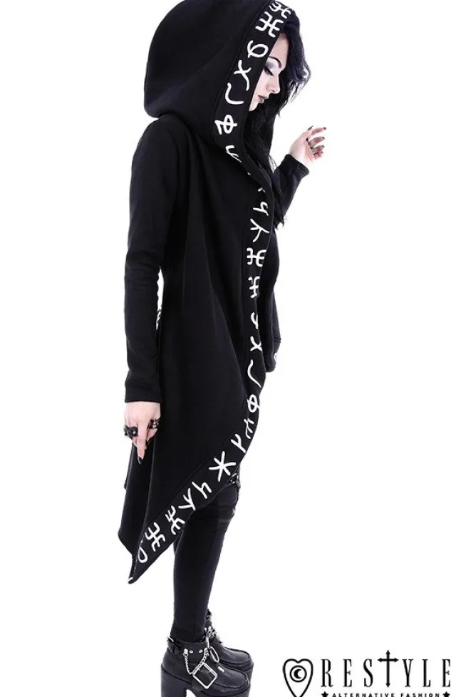 Restyle Long, Runic jacket with oversized hood "RUNES HOODIE"