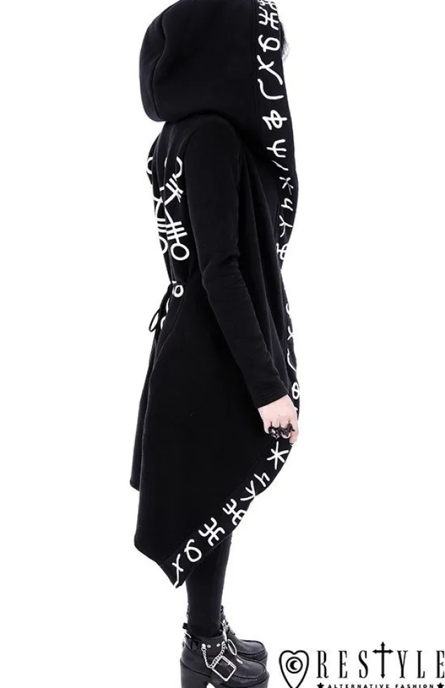 Restyle Long, Runic jacket with oversized hood "RUNES HOODIE"