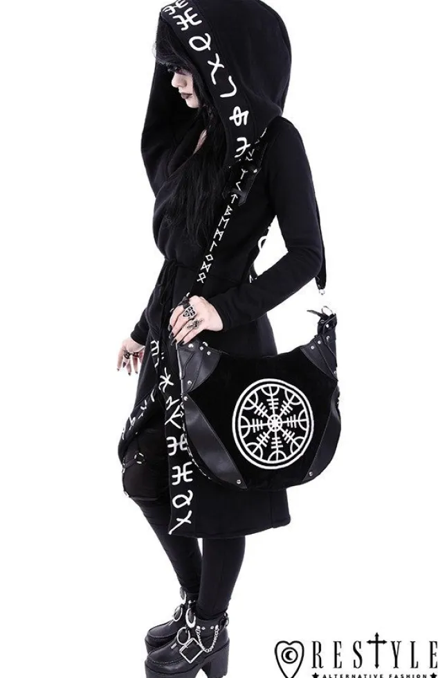 Restyle Long, Runic jacket with oversized hood "RUNES HOODIE"