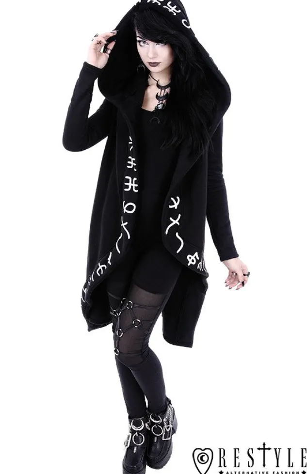 Restyle Long, Runic jacket with oversized hood "RUNES HOODIE"