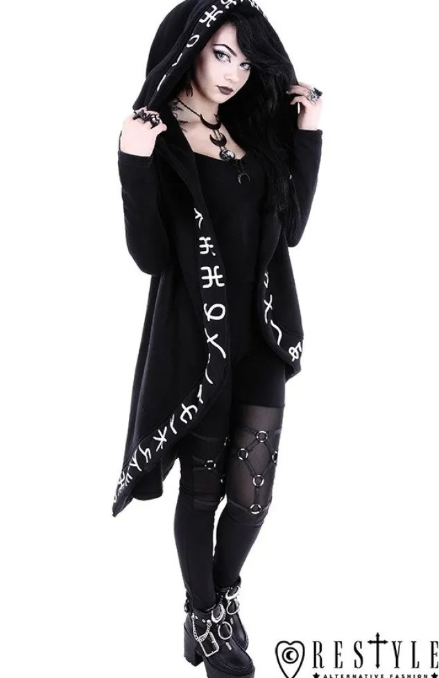 Restyle Long, Runic jacket with oversized hood "RUNES HOODIE"