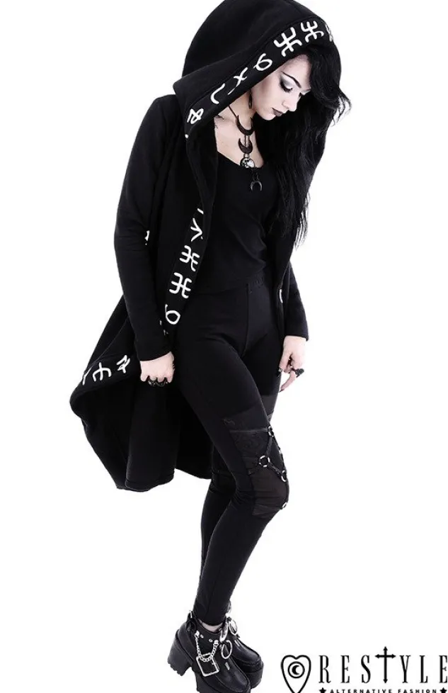 Restyle Long, Runic jacket with oversized hood "RUNES HOODIE"