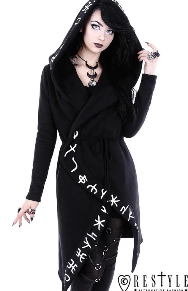 Restyle Long, Runic jacket with oversized hood "RUNES HOODIE"