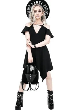 Restyle Moon Keyhole Tunic Black Jersey Dress