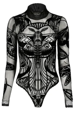 Restyle MOTH CONTOUR MESH FLOCKED BODYSUIT