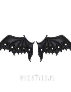 Restyle Pair of gothic BATS hairclips, lace, nugoth jewellery"LACE BAT WINGS hairclips"