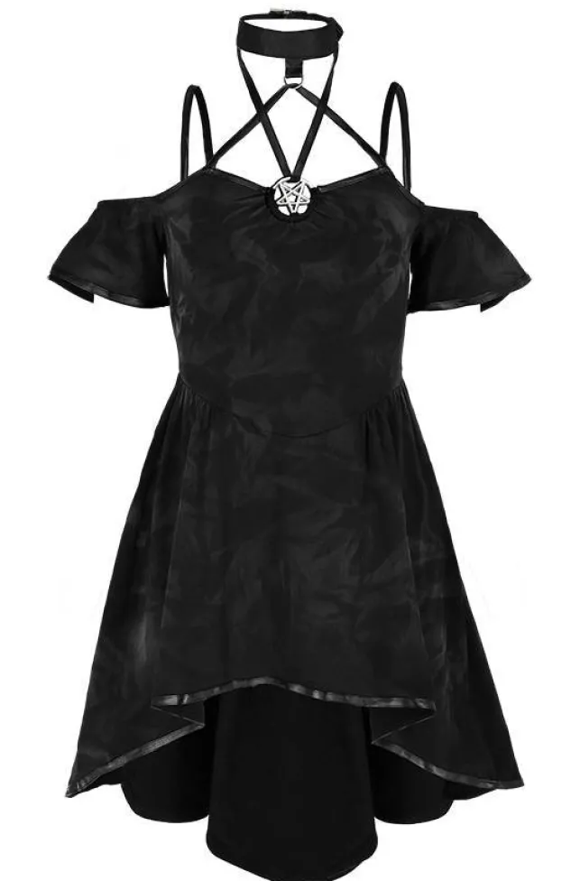Restyle Pentagram Choker Tunic Gothic Dress with harness