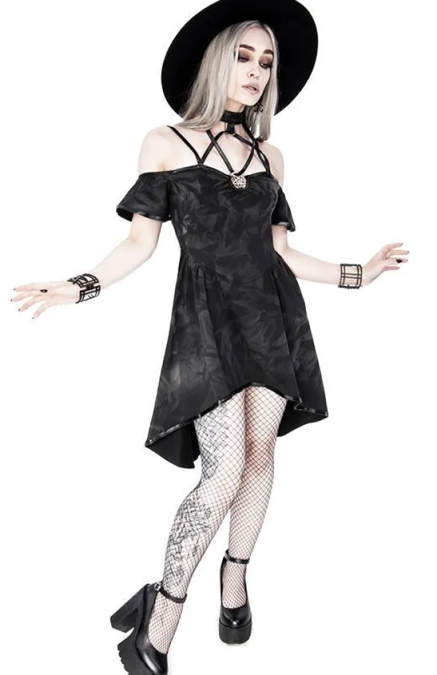 Restyle Pentagram Choker Tunic Gothic Dress with harness