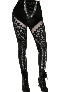 Restyle ROSARIUM Flocked Leggings