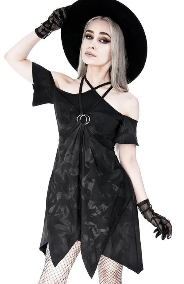 Restyle Strappy Pentagram Acid Wash Tunic Elvish Dress