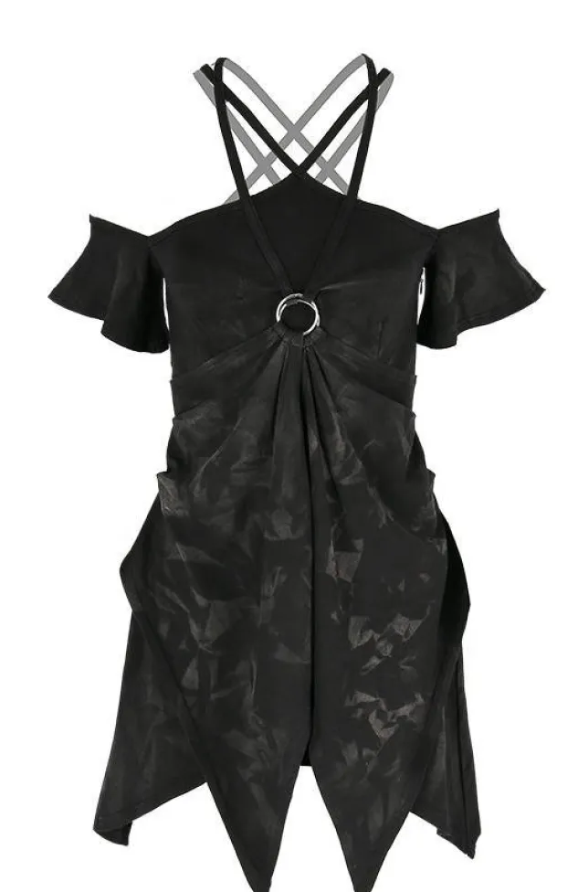 Restyle Strappy Pentagram Acid Wash Tunic Elvish Dress