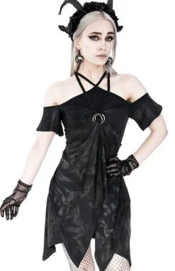 Restyle Strappy Pentagram Acid Wash Tunic Elvish Dress