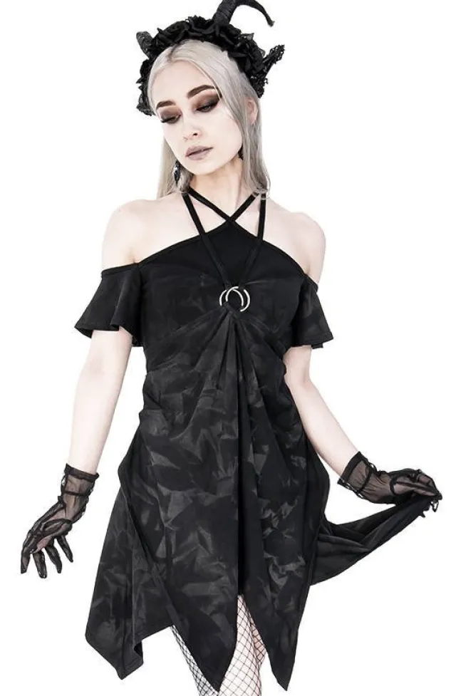 Restyle Strappy Pentagram Acid Wash Tunic Elvish Dress