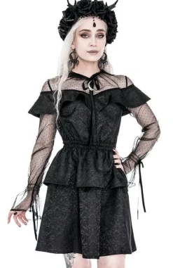 Restyle Zoe Dress Jacquard Ruffled Romantic Dress with crescent