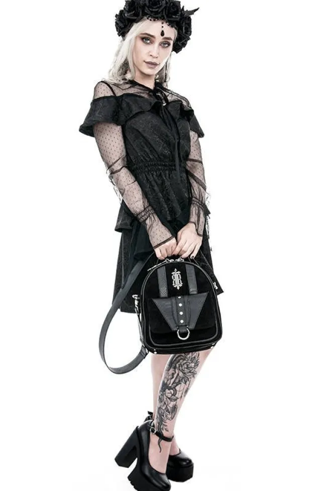 Restyle Zoe Dress Jacquard Ruffled Romantic Dress with crescent