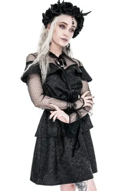 Restyle Zoe Dress Jacquard Ruffled Romantic Dress with crescent