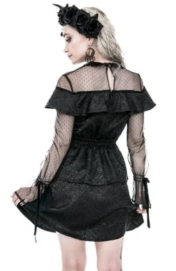 Restyle Zoe Dress Jacquard Ruffled Romantic Dress with crescent